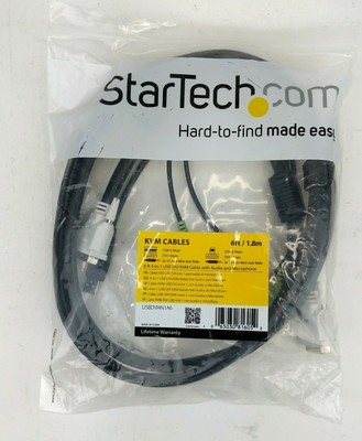StarTech USBVGA4N1A6 StarTech.com 6 ft 4-in-1 USB VGA KVM Switch Cable with Audi