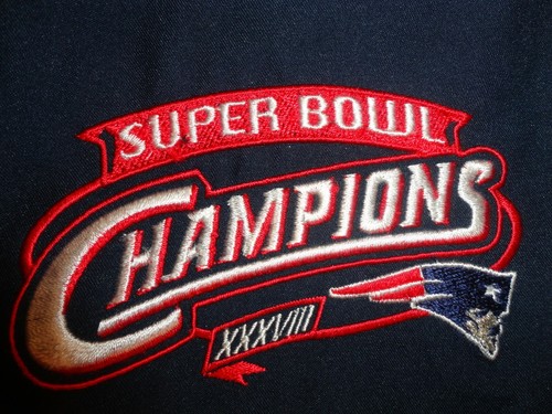 Vintage New England Patriots Super Bowl 38 XXXVIII Champions Sewn Jacket L Excel - Picture 5 of 8