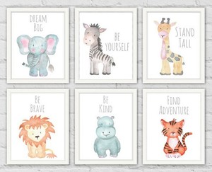 Safari Nursery Decor Wall Art Baby Animal Prints Jungle Image Is Loading Safari Nursery Decor Wall Art Baby Animal