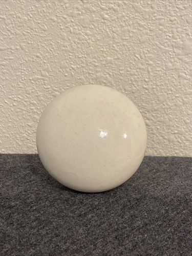 Antique Victorian White Porcelain Door Knob with Stainless Steel Stem - Picture 4 of 9
