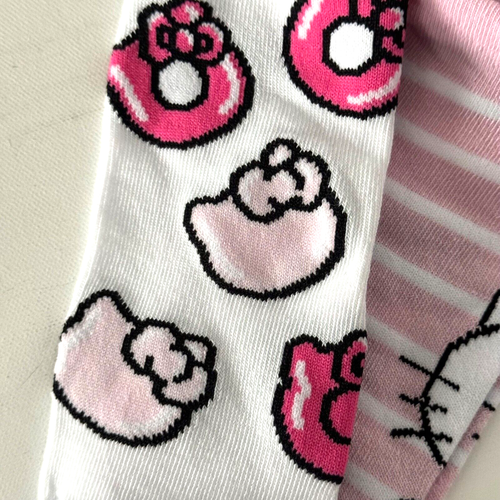 Hello Kitty 5 Pairs No Show Sock Set Pink White Gray Colors Shoe Size 4-10 - Picture 7 of 9