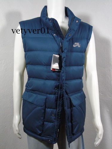 NWT NIKE SB 550 Grey Duck Down Snowboard Performance Vest Squadron Blue sz XXL - Picture 2 of 11