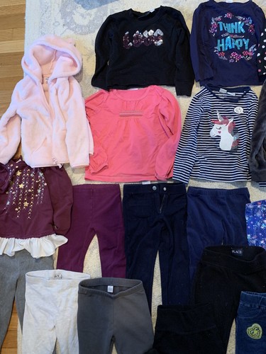 Lot of 19 Girls Fall Winter Shirts Sweaters Jeans Pants J Crew Disney Nike 4 4T - Picture 3 of 11