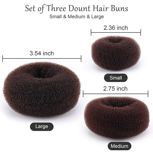 Hair Bun Maker Donut 12 Pcs Large Rings for Ballet Buns Thick Hair Shaper - Picture 2 of 7