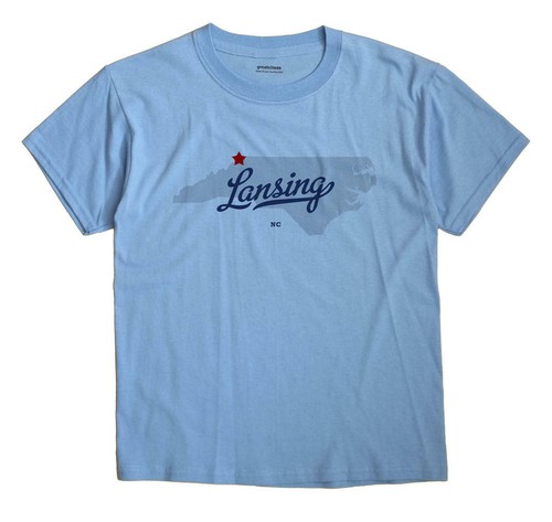 Lansing North Carolina NC T-Shirt MAP - Picture 6 of 6