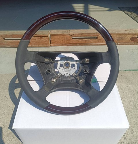 1996-98 Mercedes E300 E500 W210 Steering Wheel Walnut Black Leather Pre-Facelift - Picture 2 of 9