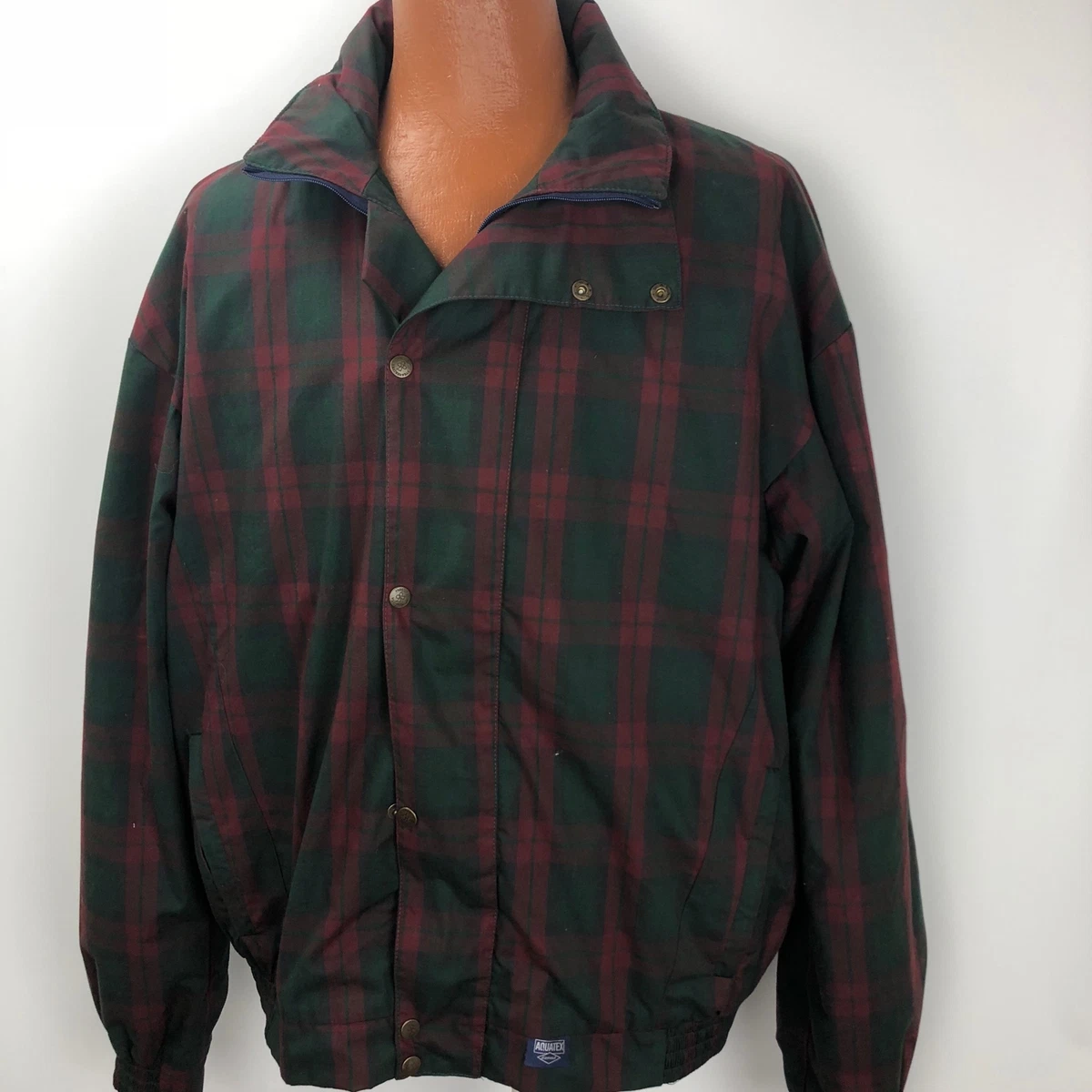 Proquip Aquatex Weather Wear Golf Jacket XL Red Green Blue Plaid Waterproof