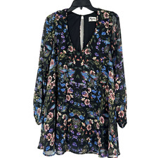 Show Me Your Mumu Donna Michelle Tunic Mini Dress Black Floral Flowy Size XS