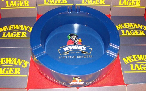 McEWAN’S LAGER KOBALTBLAUER RUNDER ASCHENBECHER + 12 BARMATTEN - TOP ZUSTAND! - Bild 3 von 10