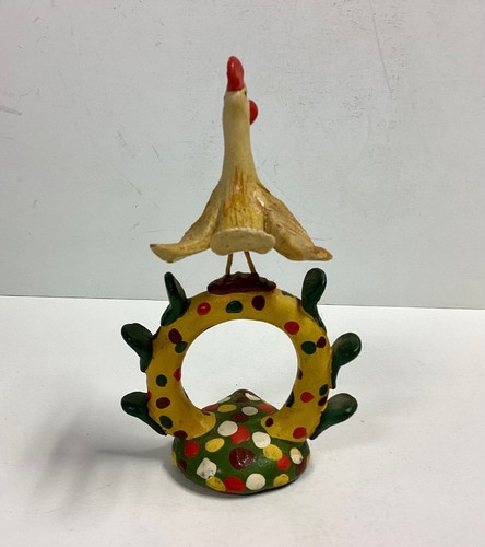 Signed ~ Ceramic Red Clay ~ Hand Painted Pottery  Figural Bird Whistle - Picture 2 of 7