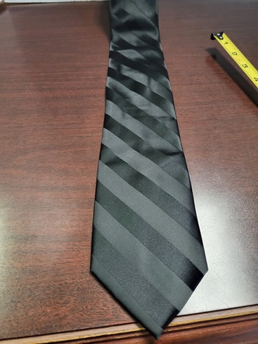 STACY ADAMS BLACK STRIPE MONOCHROMATIC NECKTIE