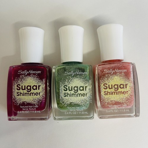 Lot Of 3 Colors Sally Hansen Sugar Shimmer Textured Nail Color Vernis Texture - Picture 1 of 6