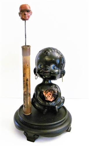 Creepy Voodoo Horror VTG Baby Doll Bank Barbie Art Sculpture OOAK 12 3/4" tall - Picture 1 of 7