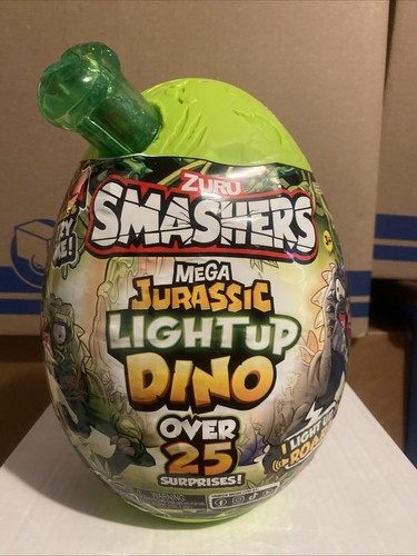 ZURU Smashers Mega Jurassic Light Up Dino Dinosaur Sealed Green Egg - Picture 1 of 14