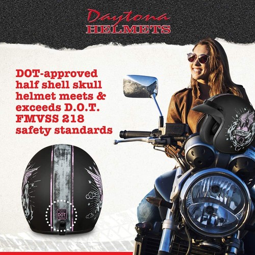 Daytona Helmets 3/4 Shell Open Face Motorcycle Helmet Quick Release DOT Approved - Picture 22 of 47