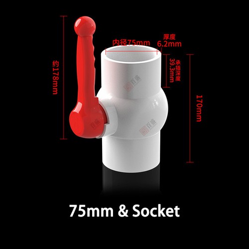 PVC Pipe Fitting 20mm-110mm Ball Valve Socket Solvent Weld / Female Thread White - Picture 13 of 33