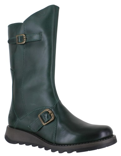 Womens Fly London Mes 2 Wedge Heel Leather Buckle Mid-Calf Boots Sizes 4 to 9 - Picture 20 of 34
