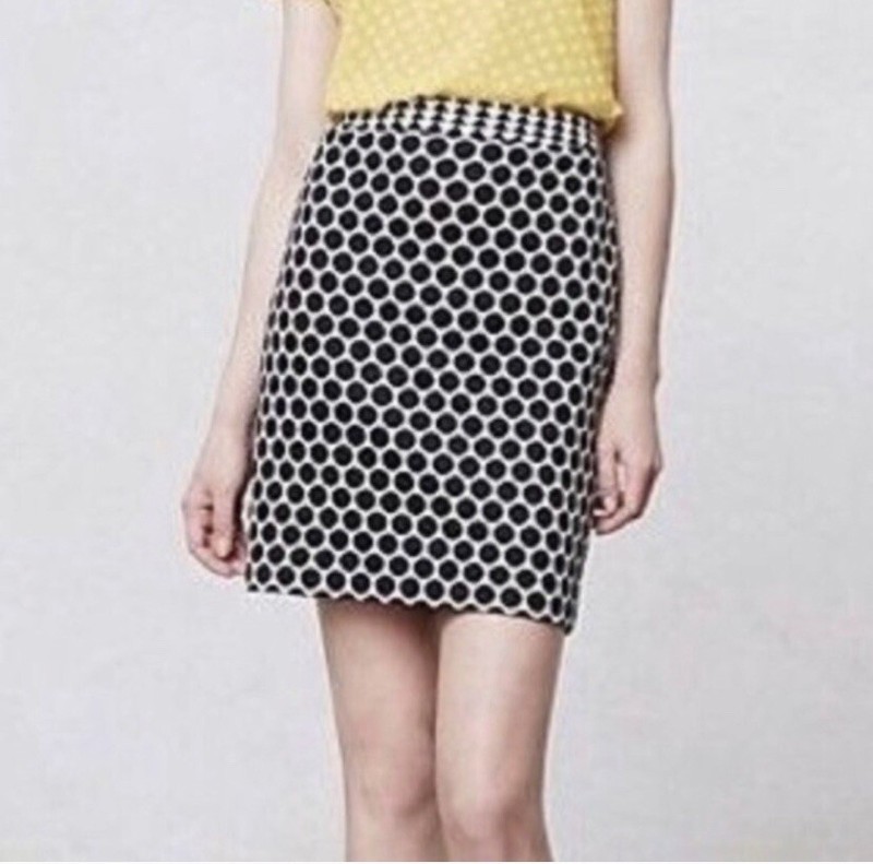 Anthropologie Sweater Skirt Black and White Size 4 By Leifnotes~