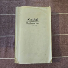 Marshall: Hero for Our Times, Leonard, Mosley, Uncorrected Proof, Missing Cover