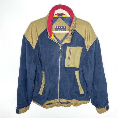 Vintage Trader Bay Fleece Zip Front Colorblock Hoodie Bomber Jacket Coat Men’s M - Picture 1 of 14