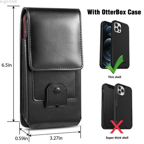 Vertical Leather Cell Phone Belt Clip Pouch Case for iPhone Xs MAX 16/7/8 Plus - Picture 12 of 22