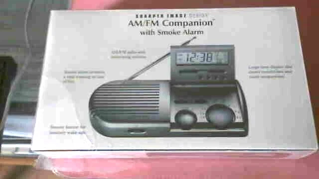 Sharper Image Am/Fm Companion with Smoke Alarm Clock/Radio NIB FREE SHIPPING - Image 2 of 2