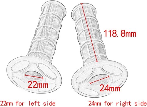 2PCS Practical Quality Motorcycle Hand Grips Dirt Bike Motocross Gel Handle Bar - Picture 2 of 9