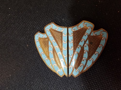 Two pair Ladies Art Deco Enameled Belt Buckles - Picture 2 of 9