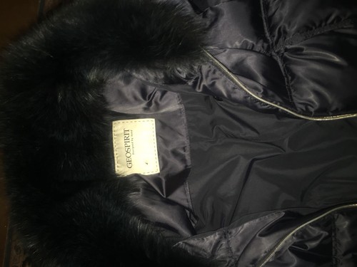 S Taglia Invernale Donna Volpe Di Da Geospirit Pelliccia Blu Giaccone Collo qIdfXwI