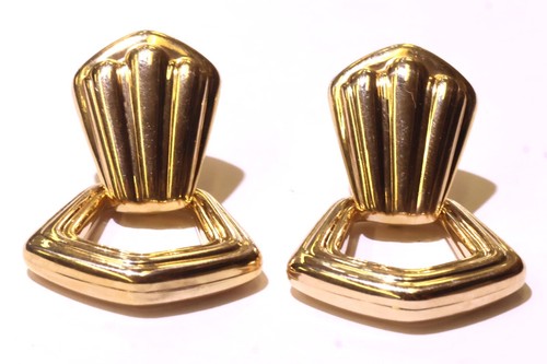 14k yellow gold hoop huggie thick earrings 7.7g estate vintage 2.54mm - Picture 2 of 14