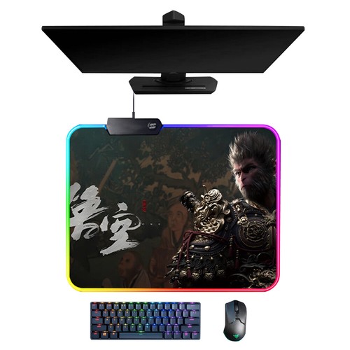 Black Myth WuKong RGB Desk Gaming Mousepad Non-Slip Waterproof(300x250x3mm 101) - Afbeelding 2 van 11