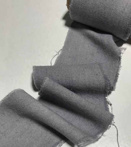 Hand Dyed Gray 100% Silk Noil Ribbon ( 3 Widths to choose from) - Picture 3 of 3