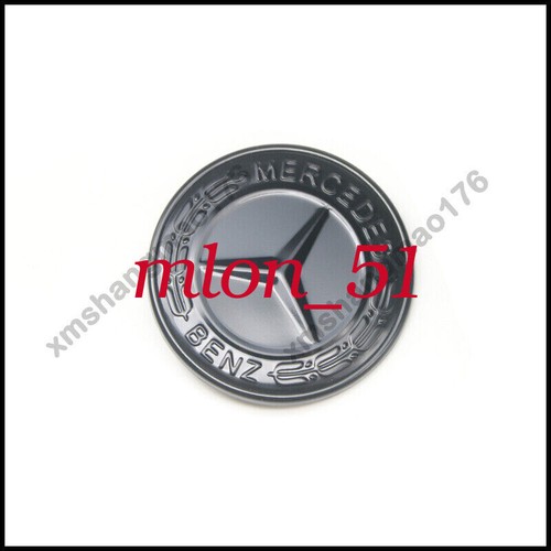 Mercedes-Benz Gloss Black Flat Hood Emblem Laurel Wreath GLC GLE GLS GL G ML GLK - Picture 6 of 9