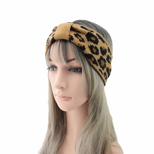 Mother-kid Leopard Stretchy Twist Knot Wrap Headband Hairband Sport Hair Band UK - Picture 7 of 30
