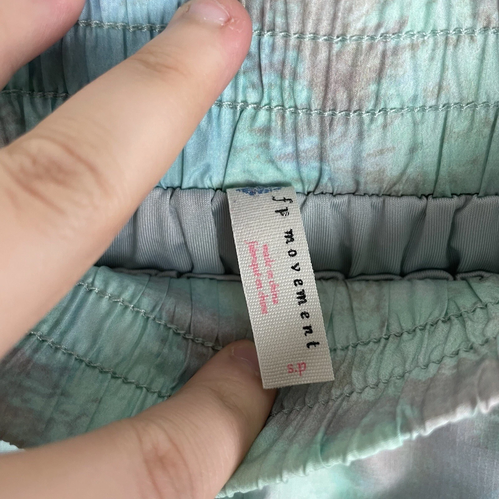 free-people-movement to dye for tie dye sea mist green grey shorts