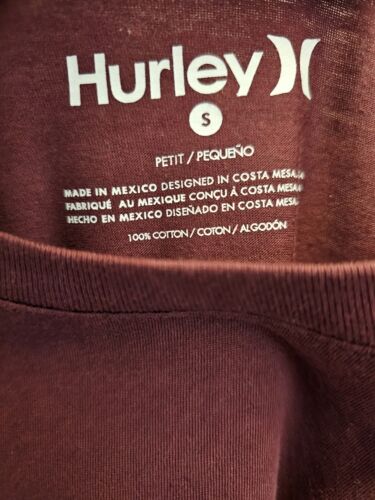 Hurley T-shirt Men’s Maroon Logo Crew Neck Short Sleeve Tee Size S NWT - Picture 3 of 4