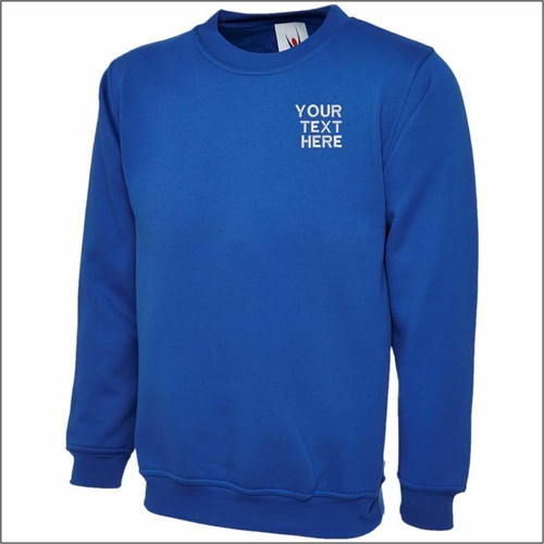 UNEEK Personalised Custom Embroidered Classic Sweatshirt Casual Workwear Jumper - Picture 17 of 19