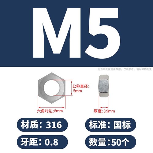 M2 M2.5 M3 M4 M5 M6 - M24 Hex Full Nut Hexagon Nuts DIN 934 Stainless Steel A4 - Imagen 12 de 22