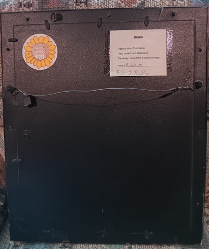 Unique Hand Carved 1/1 Blue Iris Cameo Lenexa Ks Spinach Festival 3rd Place 2007 - Picture 5 of 5