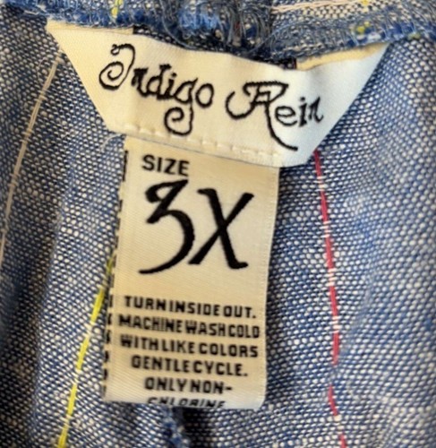 Indigo Rein Womens Linen Blend Striped Wide-Leg Pants 3X With Smocked Waistband - Picture 3 of 6