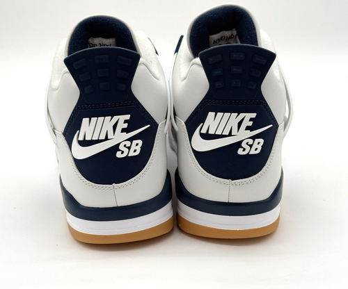 Nike SB x Air Jordan 4 Retro SP Summit White Navy DR5415-100 Men's Size 13 New - Picture 3 of 6