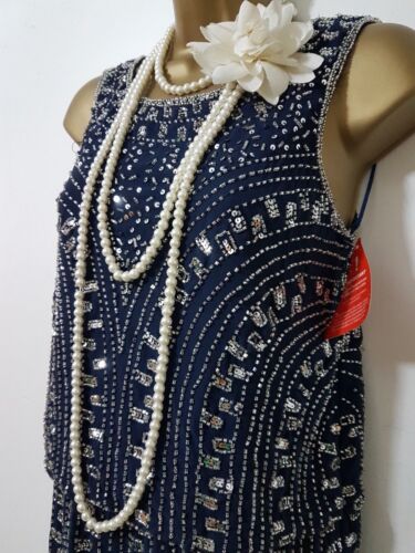 FROCK&FRILL GATSBY FLAPPER CHARLESTON DECO BEAD SEQUIN EMBELLISHED DRESS SZ 10 - Picture 4 of 10
