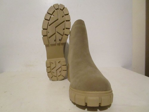 Womens Chelsea Slip On Lug Sole Elastic Gore Ankle Boots Khaki Size 7 - Zdjęcie 6 z 6