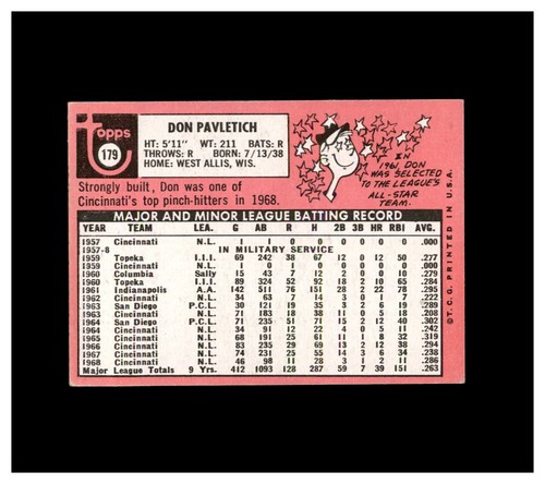 1969 Topps Baseball:  Choose Your Card (#10 to #369) FREE SHIPPING! - Picture 117 of 355