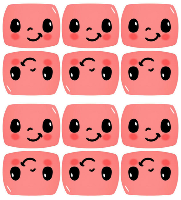 Set of 12 watermelon faces edible paper dessert toppers NOT PRE CUT Set of 12 watermelon faces edible paper dessert toppers NOT PRE CUT