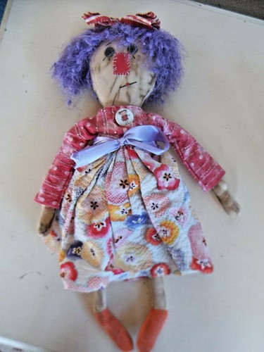 Unique Handcrafted One of a Kind Purple Knotted Hair 20" Soft Doll