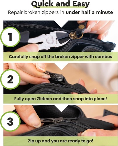 Multipack of 7 Black Zipper Pulls - Universal Fit for Effortless Maintenance - Picture 8 of 11