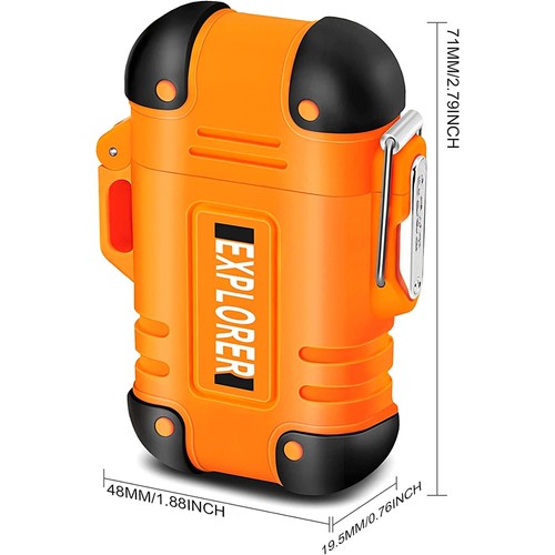 Elektrisches winddichtes Feuerzeug Plasma Dual Arc USB wiederaufladbares wasserdichtes Schlüsselband - Bild 34 von 35