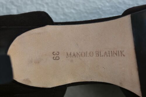 NEW MANOLO BLAHNIK GIGAGA BROWN ALLIGATOR CROCODILE KITTEN HEEL SHOES 39 - Picture 11 of 12