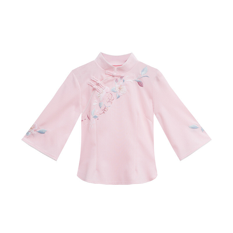 Mame 百合 Floral Embroidery Blouse レディース】Floral Embroidery High Neck Blouse | Mame